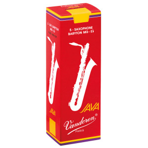 Caixa de 5 palhetas VANDOREN Java Red para saxofone baritone